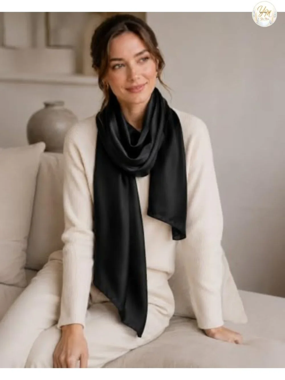 100% Mulberry Silk Scarf for Women Long Wrap 68x21 Luxurious Oblong Shawl